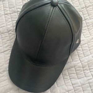 Guess Black PU leather baseball hat
